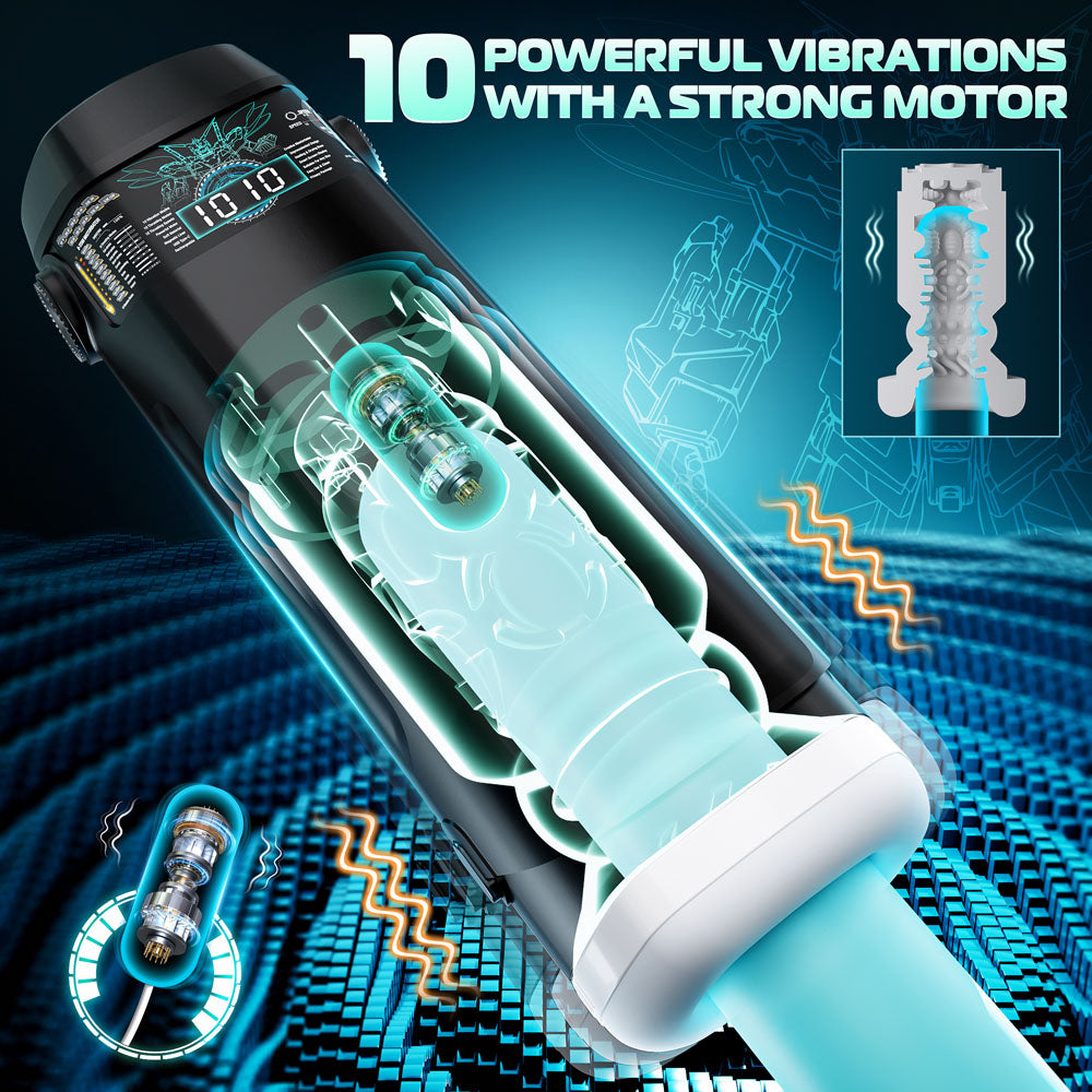 CyberSkin B-Titan - Black USB Rechargeable Thrusting & Vibrating Auto Masturbator with Heater